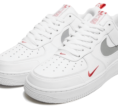 Nike Sko Air Force 1 Low Hvid Rød Mini Swoosh